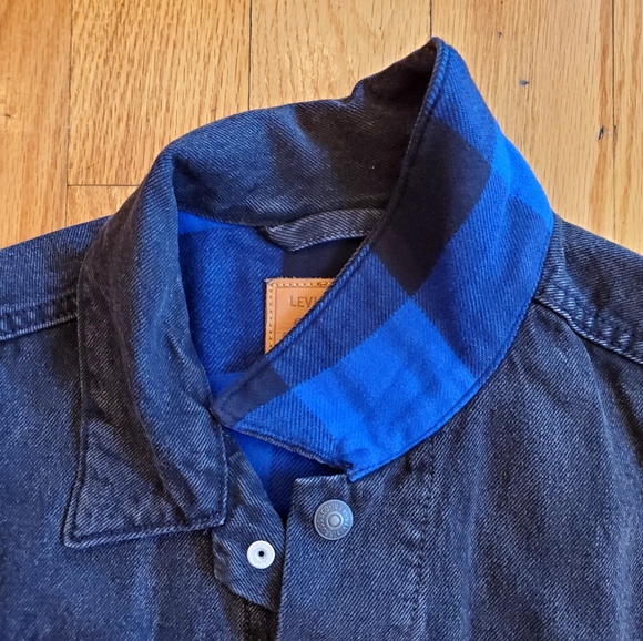 NWOT Levi's Premium Flannel-Lined DenimTrucker - Black (M) - Picture 4 of 7